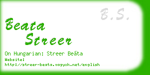 beata streer business card